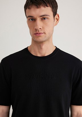 MAVİ Siyah Erkek Bisiklet Yaka T-Shirt