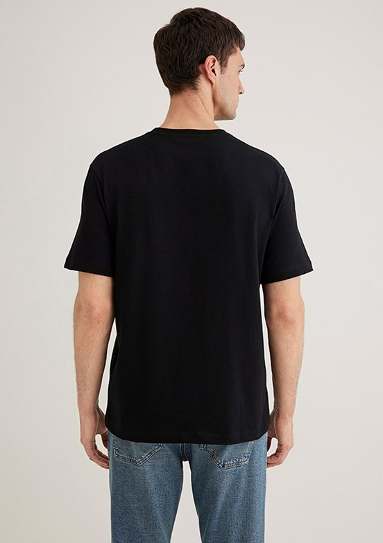 MAVİ Siyah Erkek Bisiklet Yaka T-Shirt