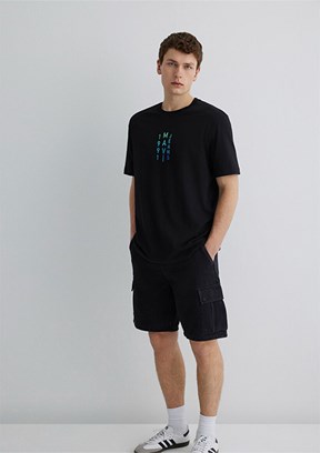 MAVİ Jean Siyah Erkek Baskılı T-shirt