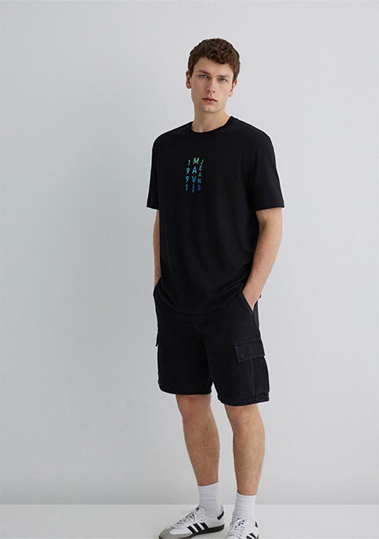 MAVİ Jean Siyah Erkek Baskılı T-shirt