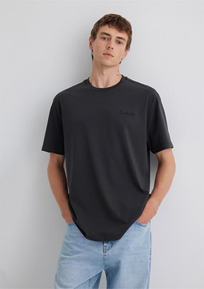 MAVİ Jeans Nakışlı Gri Erkek Baskılı T-shirt