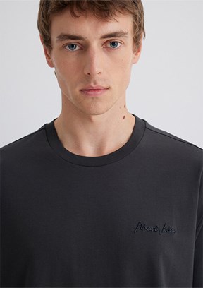 MAVİ Jeans Nakışlı Gri Erkek Baskılı T-shirt