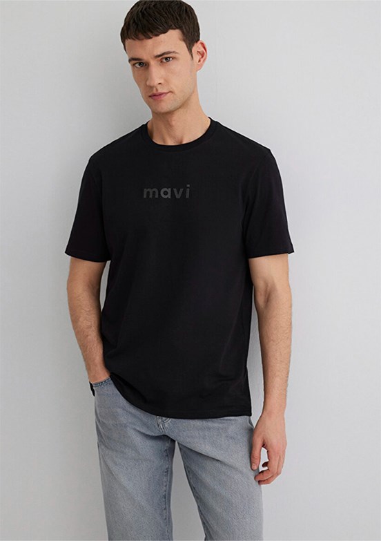 MAVİ Regular Fit Siyah Erkek Baskılı T-shirt