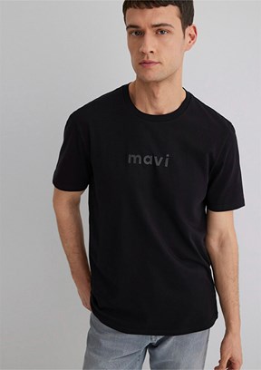 MAVİ Regular Fit Siyah Erkek Baskılı T-shirt