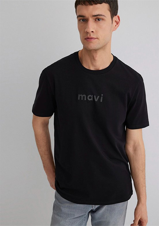 MAVİ Regular Fit Siyah Erkek Baskılı T-shirt