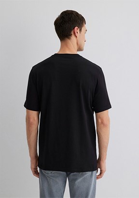 MAVİ Regular Fit Siyah Erkek Baskılı T-shirt