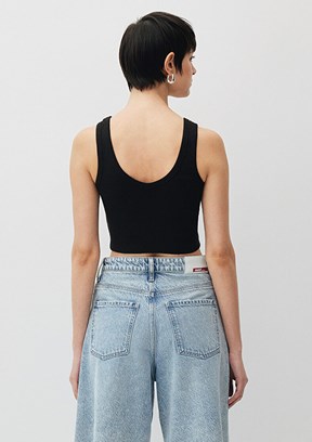 MAVİ - M1612375-900 Kadın Siyah V Yaka T-Shirt