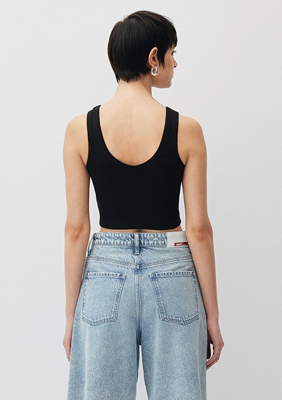 MAVİ - M1612375-900 Kadın Siyah V Yaka T-Shirt