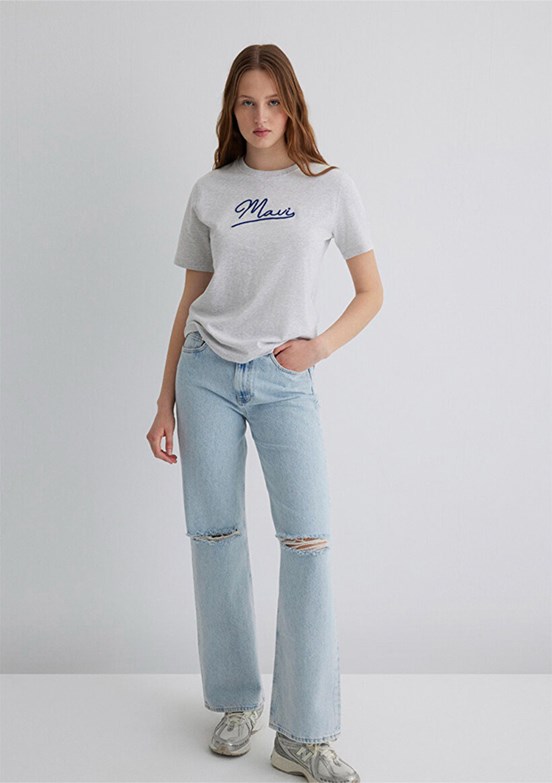 MAVİ Gri Kadın Baskılı T-Shirt