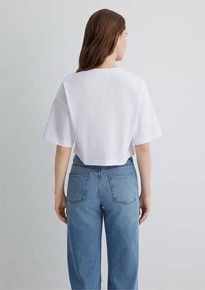 MAVİ Logo Baskılı Beyaz Kadın T-shirt