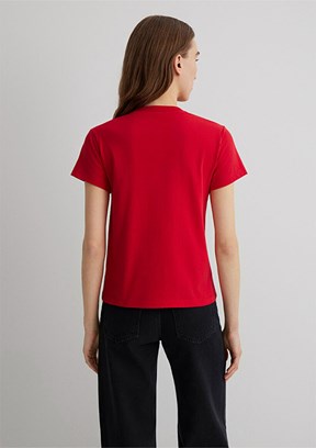 MAVİ Kırmızı Kadın Baskılı T-Shirt