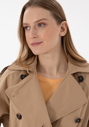 US POLO ASSN Kahverengi Kadın Trençkot Kaban