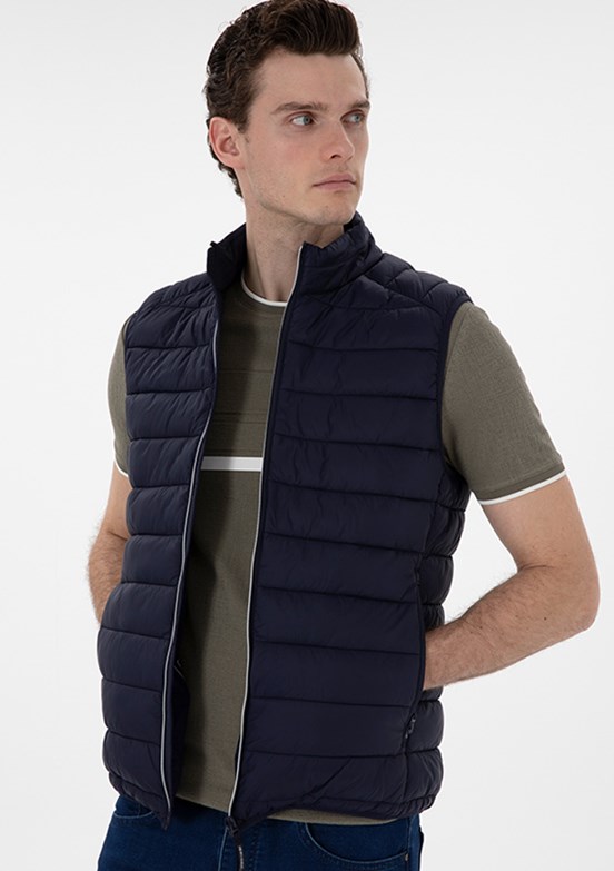 PİERRE CARDİN Lacivert Erkek Slim Mont
