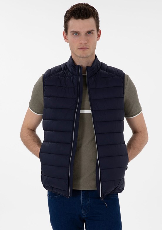 PİERRE CARDİN Lacivert Erkek Slim Mont