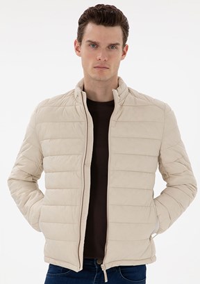 PİERRE CARDİN Bej Erkek Slim Mont