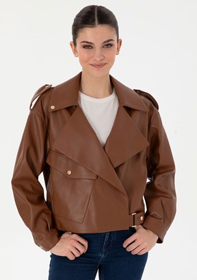 PIERRE CARDIN Kahverengi Kadın A-Form Fit Mont