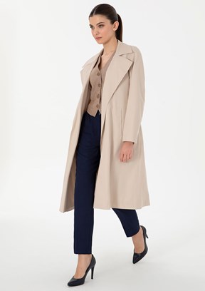PIERRE CARDIN Bej Kadın Trençkot Kaban