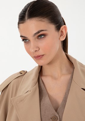 PIERRE CARDIN Bej Kadın Trençkot Kaban
