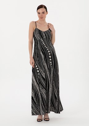 PIERRE CARDIN Siyah Kadın Dokuma Elbise
