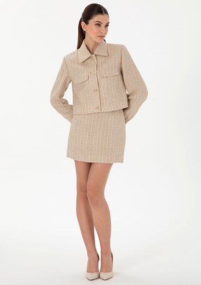 PIERRE CARDIN Bej Kadın Oversize Etek