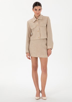 PIERRE CARDIN Bej Kadın Oversize Etek