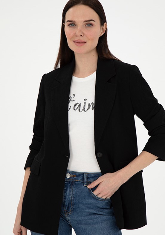 PİERRE CARDİN Siyah Kadın Regular Ceket