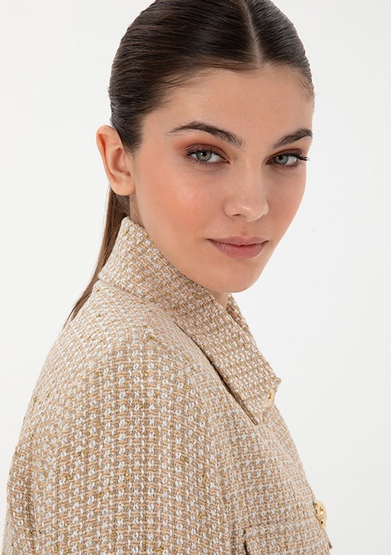 PIERRE CARDIN Bej Kadın A-Form Fit Ceket