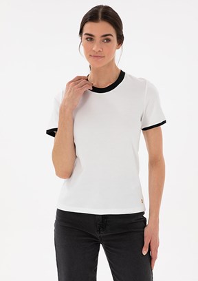PİERRE CARDİN Beyaz Kadın Slim T-Shirt