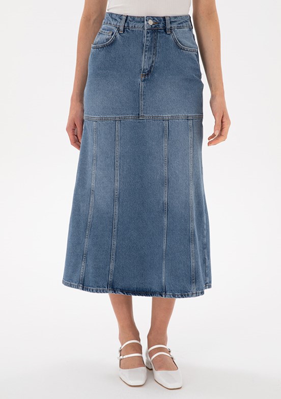 PİERRE CARDİN Mavi Kadın Denim Etek