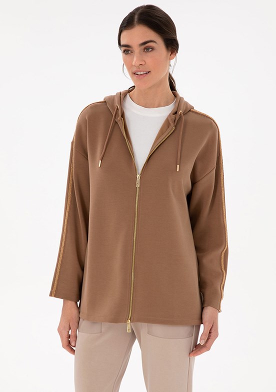 PİERRE CARDİN - Kadın Kahverengi Comfort Sweatshirt