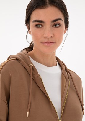 PİERRE CARDİN - Kadın Kahverengi Comfort Sweatshirt