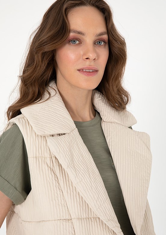 PIERRE CARDIN Bej Kadın Basic Mont