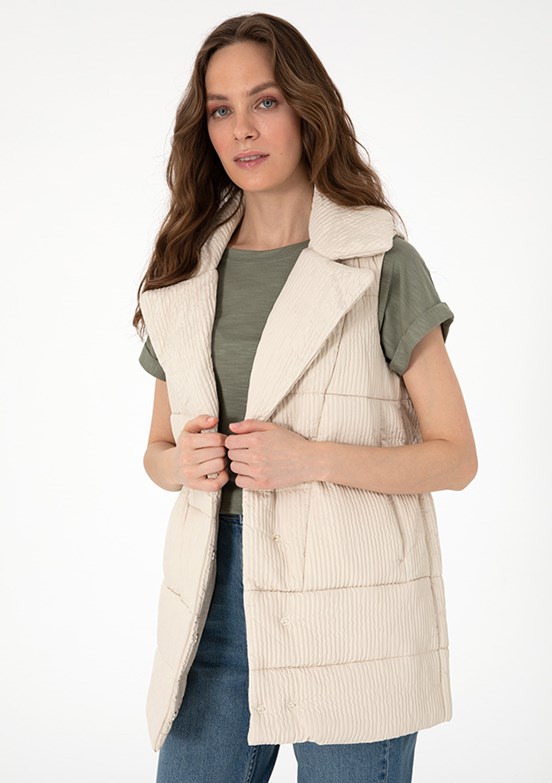 PIERRE CARDIN Bej Kadın Basic Mont
