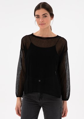 PİERRE CARDİN Siyah Kadın Cropped Kazak