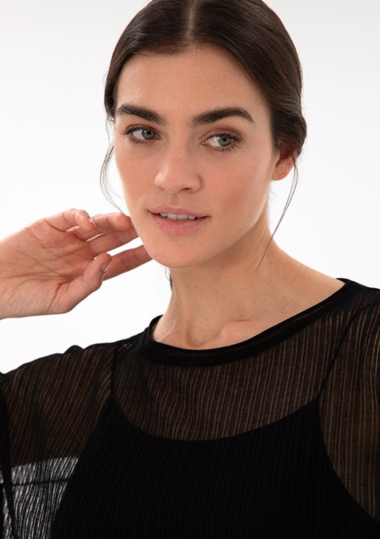 PİERRE CARDİN Siyah Kadın Cropped Kazak