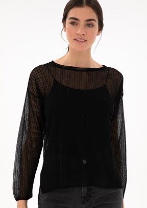 PİERRE CARDİN Siyah Kadın Cropped Kazak