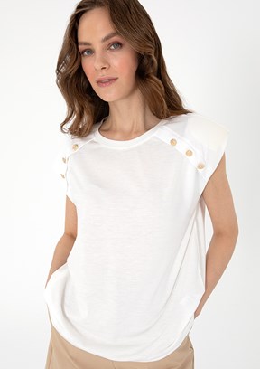 PIERRE CARDIN Beyaz Kadın Regular T-shirt