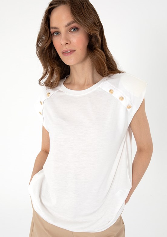 PIERRE CARDIN Beyaz Kadın Regular T-shirt