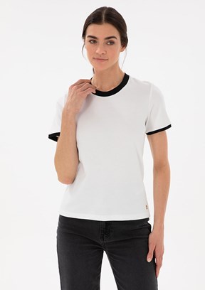 PİERRE CARDİN Beyaz Kadın Slim T-Shirt