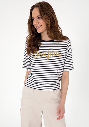 PIERRE CARDIN Lacivert Kadın Comfort T-shirt