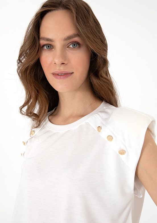 PIERRE CARDIN Beyaz Kadın Regular T-Shirt