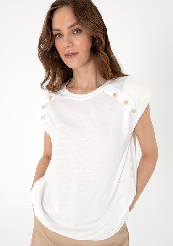 PIERRE CARDIN Beyaz Kadın Regular T-Shirt