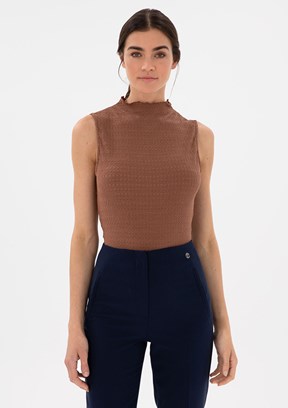 PİERRE CARDİN Kahverengi Kadın Örme Bluz