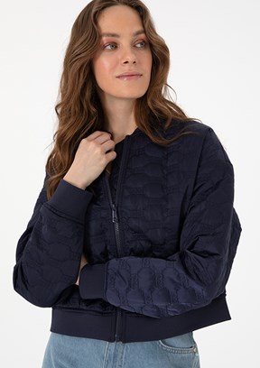 PIERRE CARDIN Lacivert Kadın A-Form Fit Mont