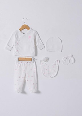 US POLO ASSN Beyaz Kız Bebek Hastane Çıkışı