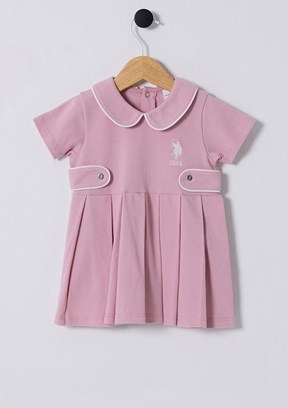 US POLO ASSN Pembe Kız Bebek Basic Elbise