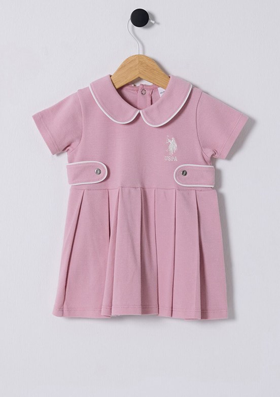 US POLO ASSN Pembe Kız Bebek Basic Elbise