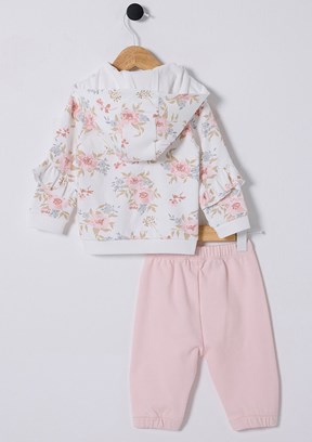 US POLO ASSN Beyaz Kız Bebek Eşofman Takımı
