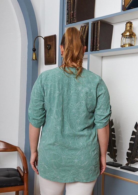 RMG - O6596 Kadın Çok Renkli Basic Bluz