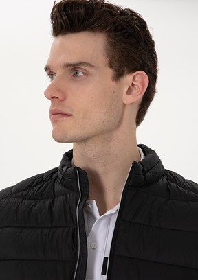 PİERRE CARDİN Siyah Erkek Slim Mont
